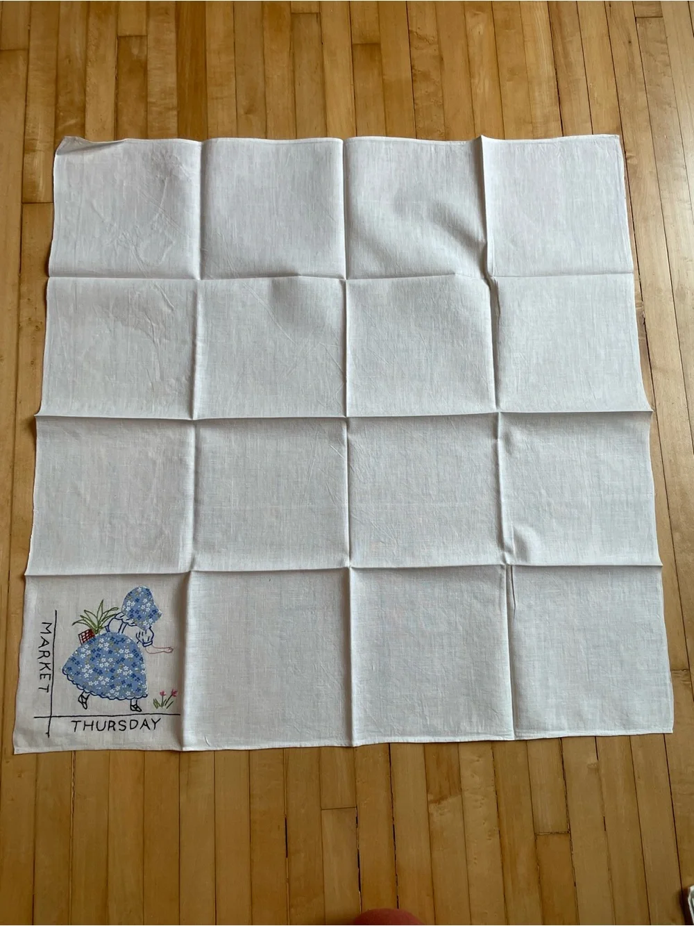 SUNBONNET SUE Set of 7 Vintage Days of the Week Dish Towels Hand Embroidered